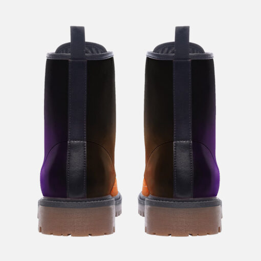 Violet Orange Smoke Neon Light Trendy Leather Boots - Image 4