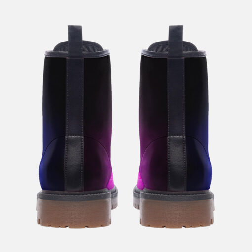 Blue Pink Smoke Neon Light Trendy Leather Boots - Image 4