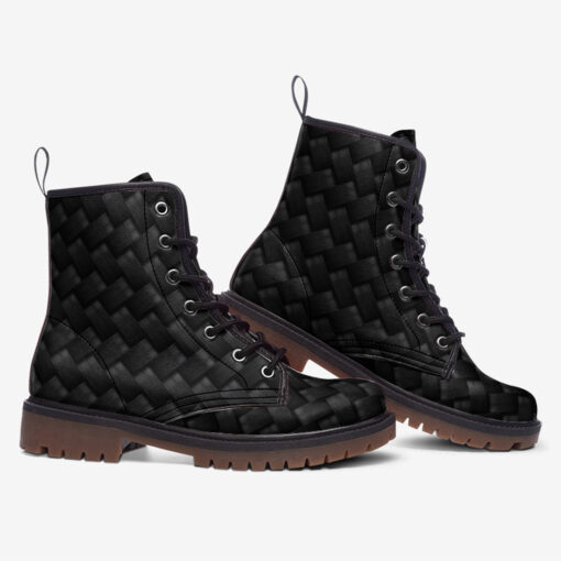 Carbon Fiber Texture Trendy Leather Boots