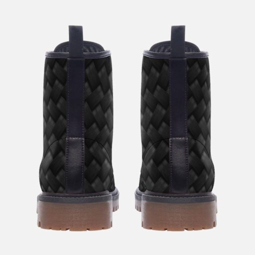 Carbon Fiber Texture Trendy Leather Boots - Image 4