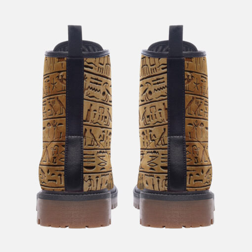 Egyptian Hieroglyphs Stone Trendy Leather Boots - Image 4