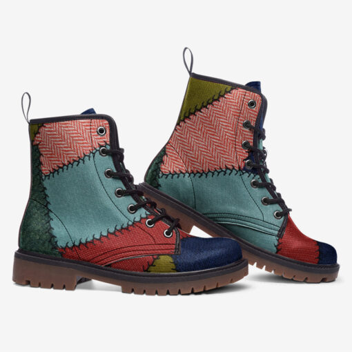 Patchwork Upholstery Trendy Leather Boots