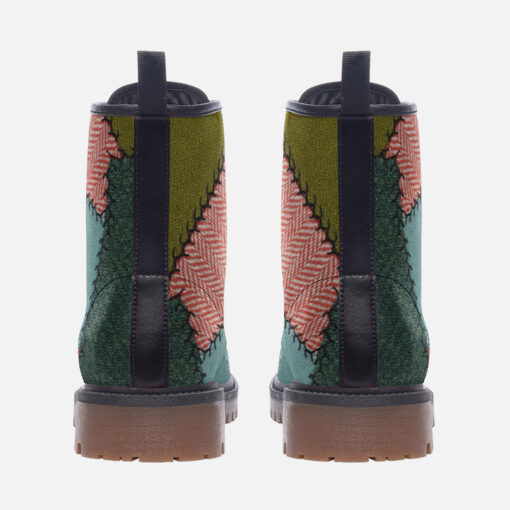 Patchwork Upholstery Trendy Leather Boots - Image 4