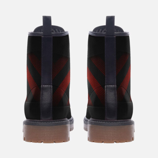 Carbon Fiber Warning Tape Trendy Leather Boots - Image 4