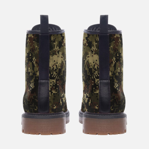 Digital Pixels Camouflage Trendy Leather Boots - Image 4