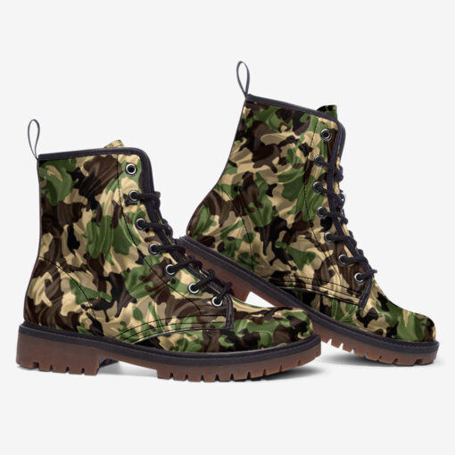 Crumpled Fabric Folds Camouflage Trendy Leather Boots