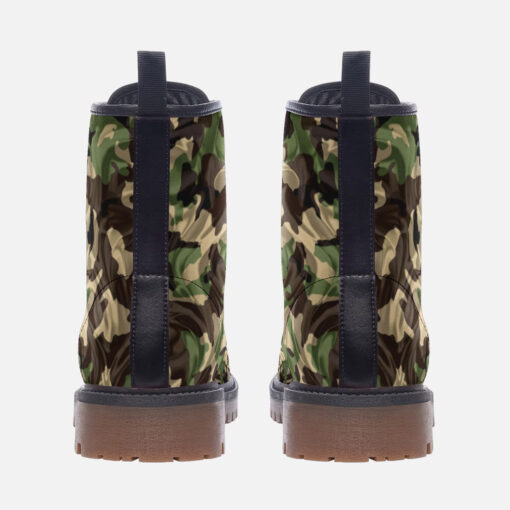 Crumpled Fabric Folds Camouflage Trendy Leather Boots - Image 4