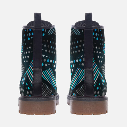 Abstract Cloth Geometric Trendy Leather Boots - Image 4