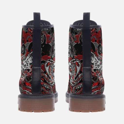 Fantasy Dragon Samurai Snake Trendy Leather Boots - Image 4