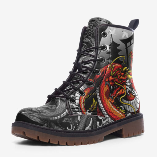 Bloody Dragon Art Trendy Leather Boots - Image 3