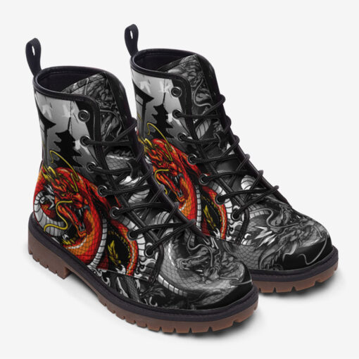 Bloody Dragon Art Trendy Leather Boots - Image 2