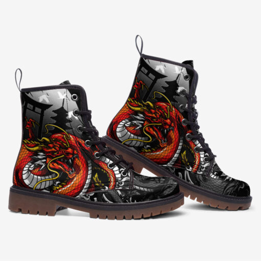 Bloody Dragon Art Trendy Leather Boots