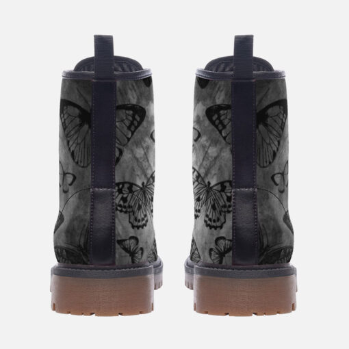 Black Butterflies Trendy Leather Boots - Image 4