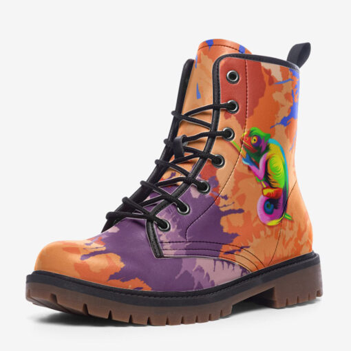 Multicolored Chameleon Trendy Leather Boots - Image 3