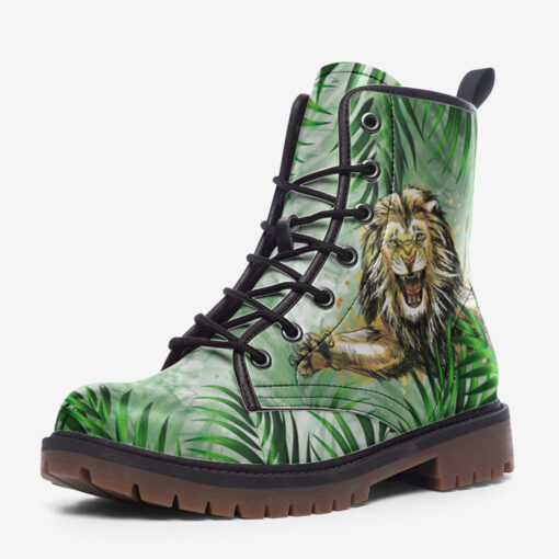 Lion Jumping from Jungle Trendy Leather Boots - Image 3