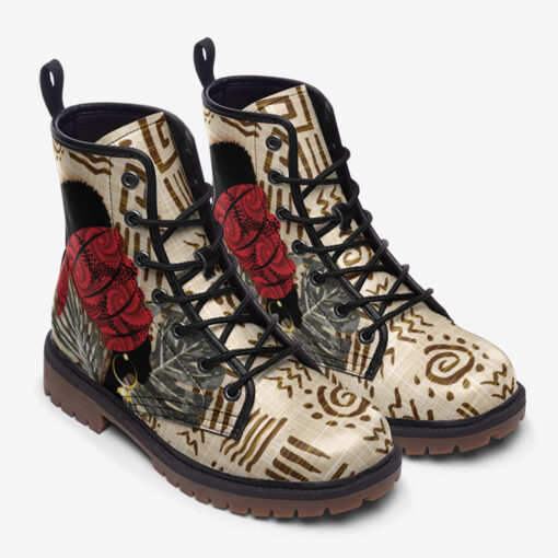 African Ethnic Head Tie Leather Boots - Image 2