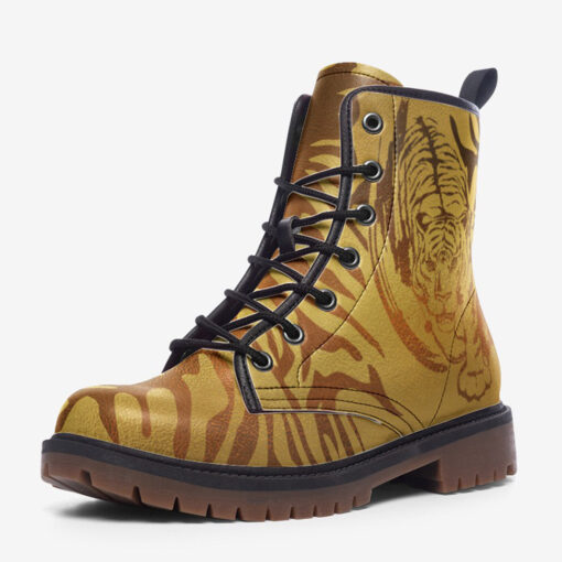 Golden Painting Tiger Trendy Leather Boots - Image 3