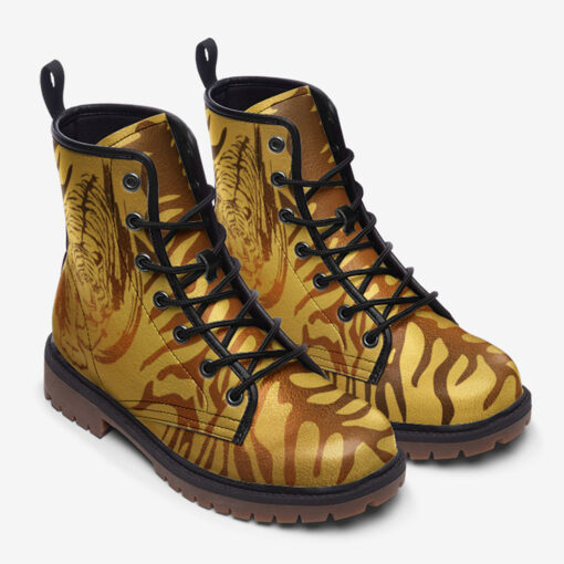 Golden Painting Tiger Trendy Leather Boots - Image 2