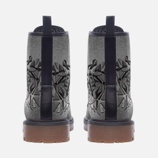 Silver Tiger Polygons Trendy Leather Boots - Image 4