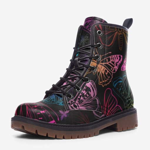 Colorful Butterflies Trendy Leather Boots - Image 3