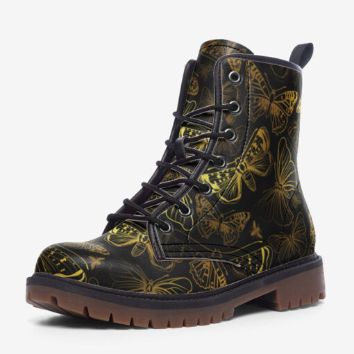 Golden Butterflies Trendy Leather Boots - Image 3