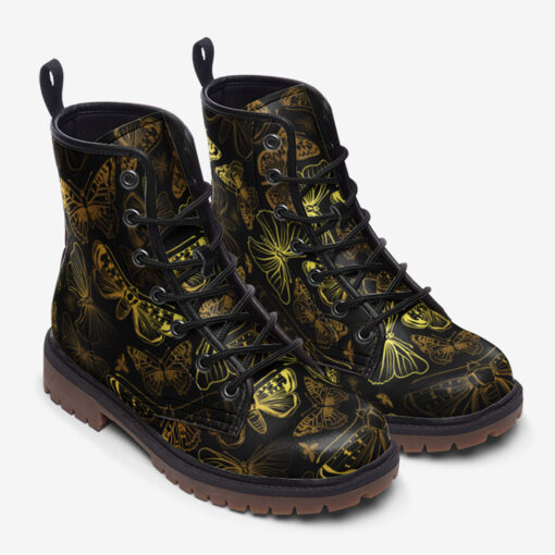 Golden Butterflies Trendy Leather Boots - Image 2