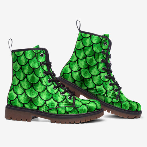 Green Scales Trendy Leather Boots