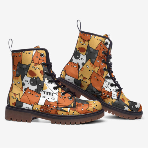 Cute Kittens Trendy Leather Boots