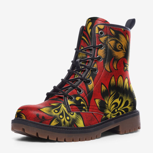 Floral Khokhloma Trendy Leather Boots - Image 3