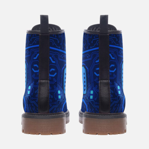 Computer Circuit Board Trendy Leather Boots - Image 4