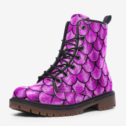 Pink Scales Trendy Leather Boots - Image 3