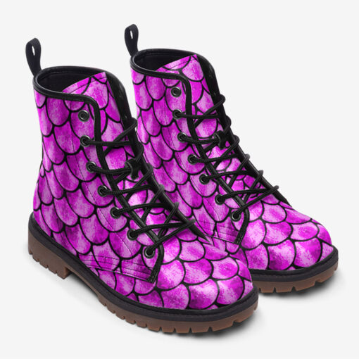 Pink Scales Trendy Leather Boots - Image 2