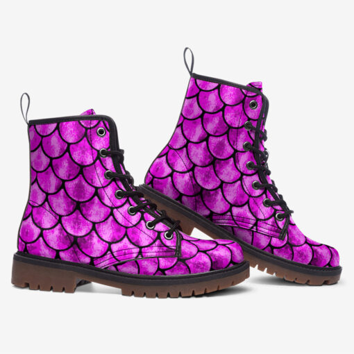 Pink Scales Trendy Leather Boots