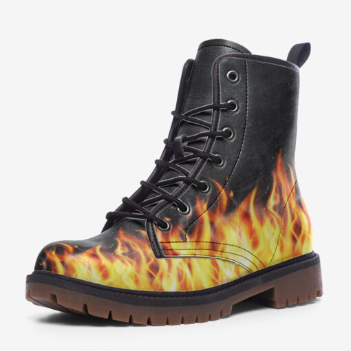 Fire Smoke Trendy Leather Boots - Image 3