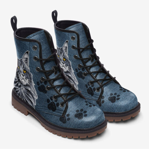 Maine Coon Cat Trendy Leather Boots - Image 2