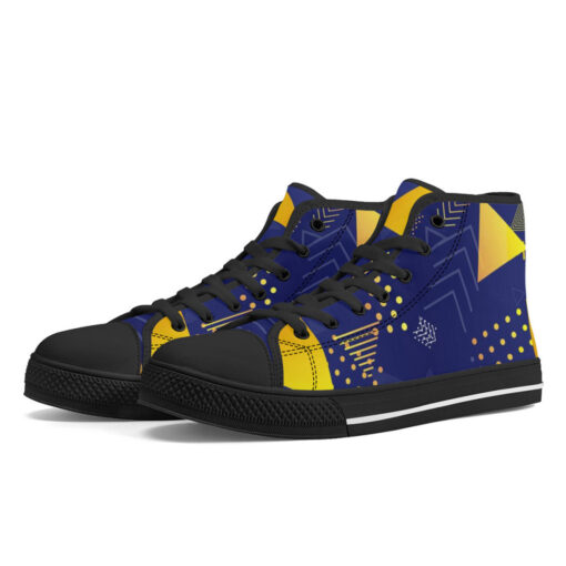 Colorful Modern Art High-Top Shoes - Image 2