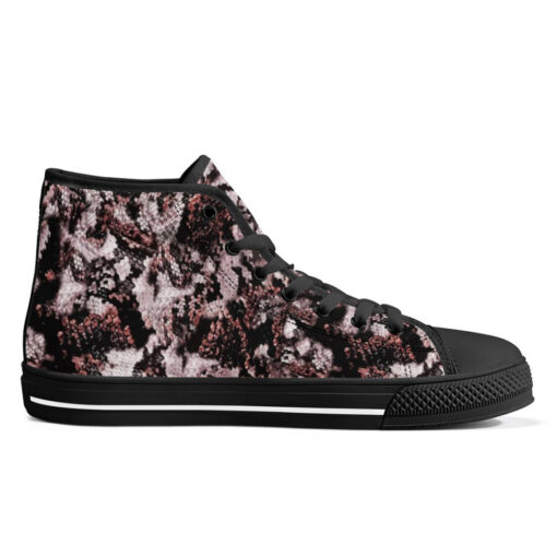 Snake Skin Texture Red High-Top Shoes - Image 5