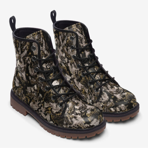 Snake Skin Ornament Trendy Leather Boots - Image 2