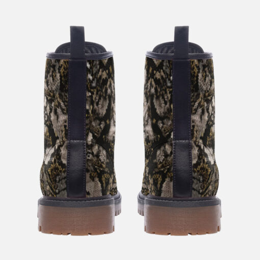 Snake Skin Ornament Trendy Leather Boots - Image 4