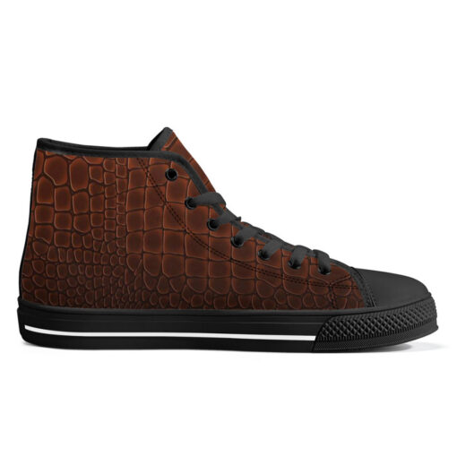 Brown Alligator Pattern High-Top Shoes - Image 5