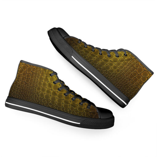 Golden Alligator Pattern High-Top Shoes - Image 6