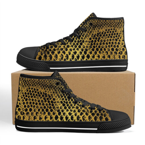 Golden Snake Scales Ornament High-Top Shoes