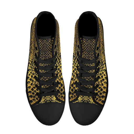 Golden Snake Scales Ornament High-Top Shoes - Image 3