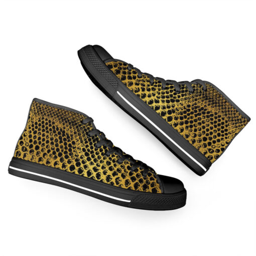 Golden Snake Scales Ornament High-Top Shoes - Image 6