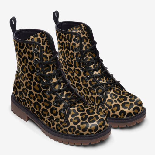 Leopard Pattern Trendy Leather Boots - Image 2