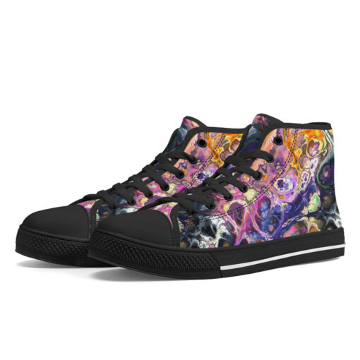 Abstract Fluid Marble Ink High-Top Shoes - Image 2