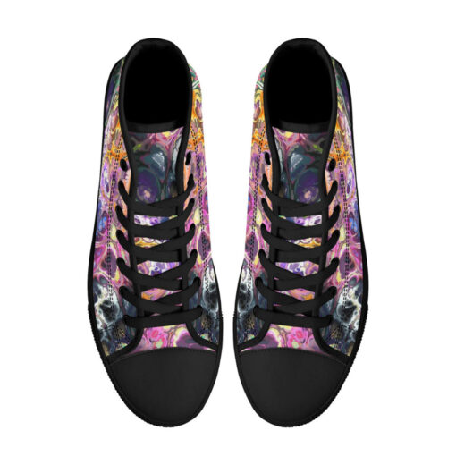 Abstract Fluid Marble Ink High-Top Shoes - Image 3