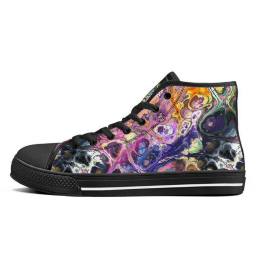 Abstract Fluid Marble Ink High-Top Shoes - Image 4