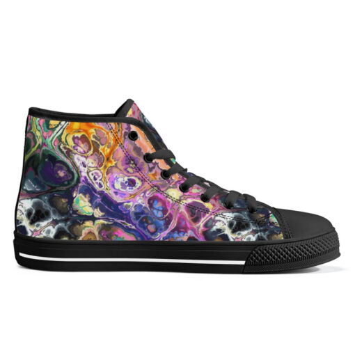 Abstract Fluid Marble Ink High-Top Shoes - Image 5