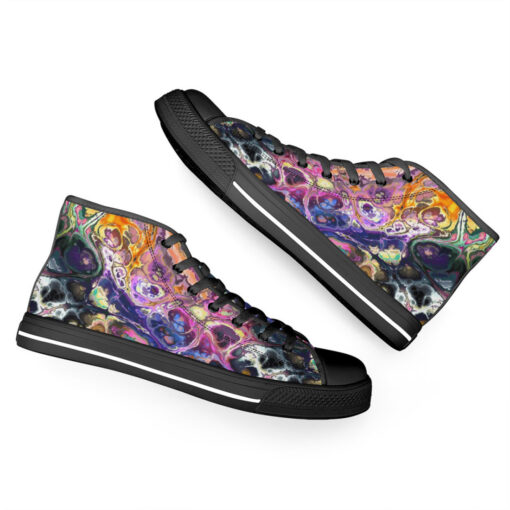 Abstract Fluid Marble Ink High-Top Shoes - Image 6